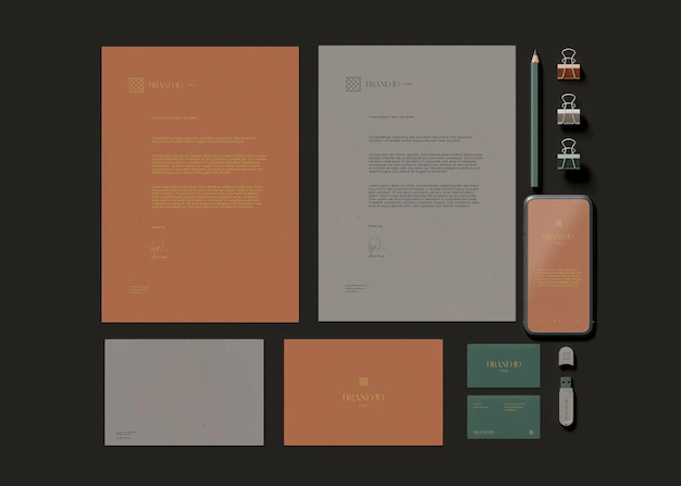 Free PSD | Office stationery mockup