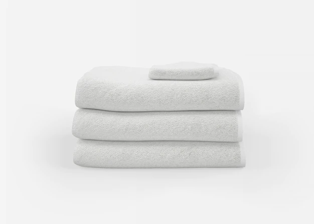 Free PSD | Pile of towels on white