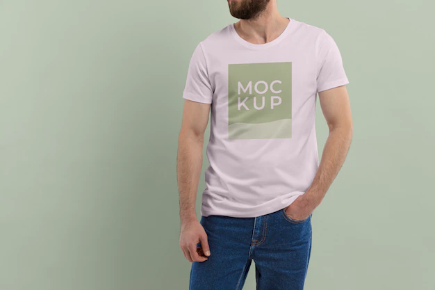 Free PSD | White t-shirt mockup template