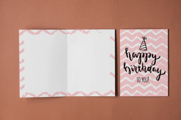 Free PSD | Empty birthday card mockup