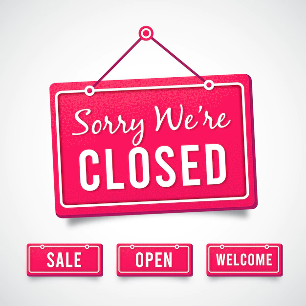 Free Vector | Gradient sorry we're closed signboard