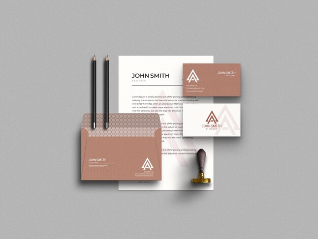 Free PSD | Minimal stationery mockup