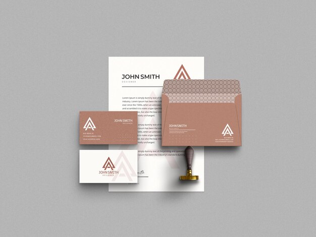 Free PSD | Minimal stationery mockup