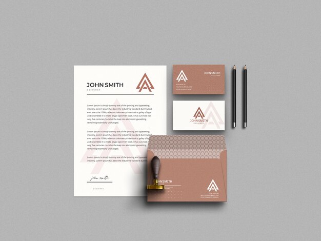 Free PSD | Minimal stationery mockup