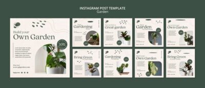Free PSD | Gardening instagram post design template