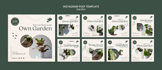 Free PSD | Gardening instagram post design template