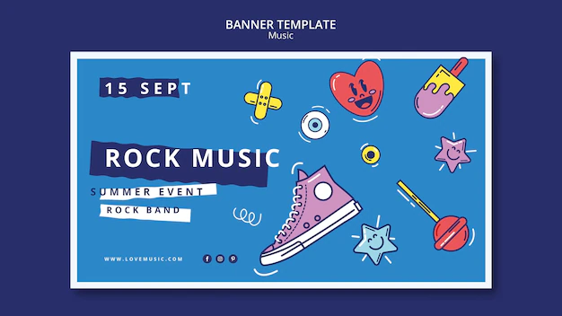 Free PSD | Flat design music banner template