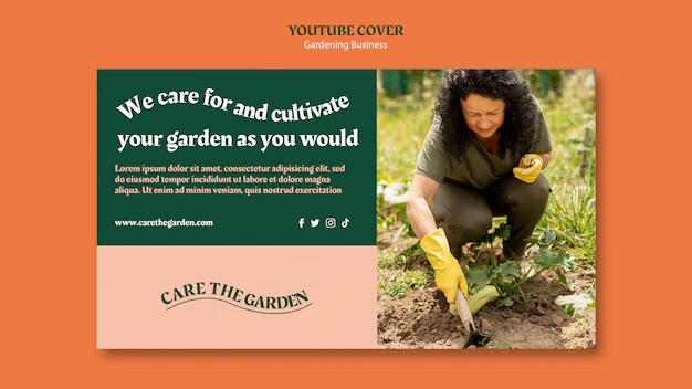 Free PSD | Gardening youtube template design