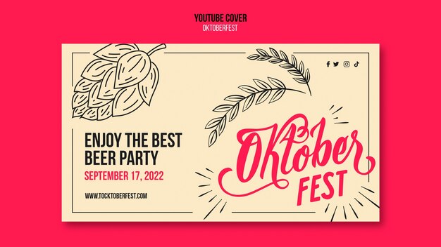 Free PSD | Flat design oktoberfest youtube template