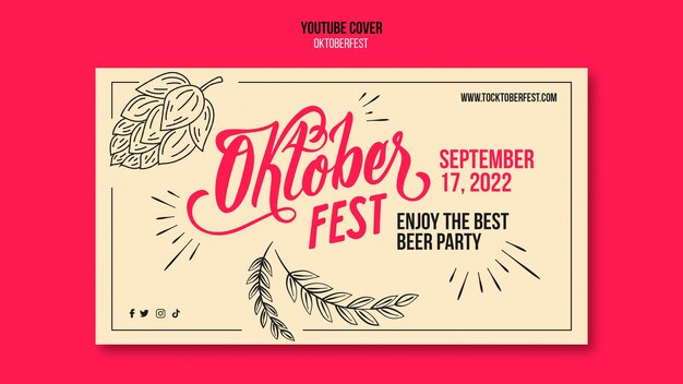 Free PSD | Flat design oktoberfest youtube template