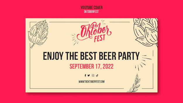 Free PSD | Flat design oktoberfest youtube template