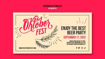 Free PSD | Flat design oktoberfest facebook template