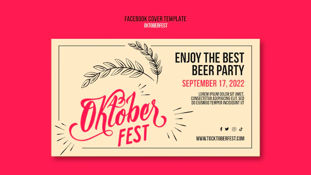 Free PSD | Flat design oktoberfest facebook  template