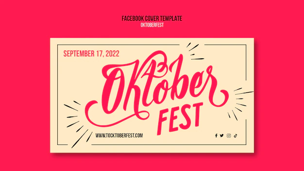 Free PSD | Flat design oktoberfest facebook  template