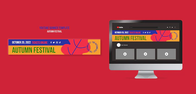 Free PSD | Flat design autumn festival template