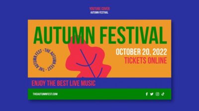 Free PSD | Flat design autumn festival template