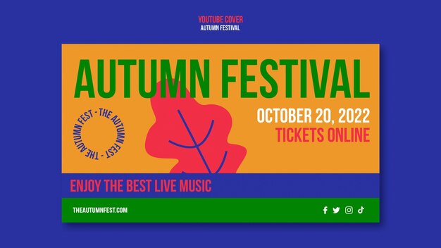 Free PSD | Flat design autumn festival template