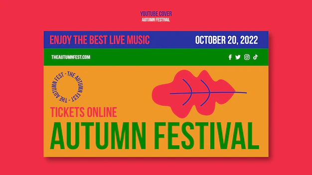 Free PSD | Flat design autumn festival template