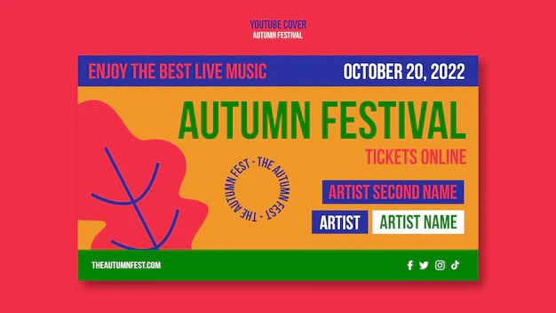 Free PSD | Flat design autumn festival template