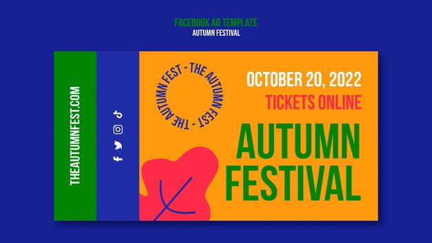 Free PSD | Flat design autumn festival template