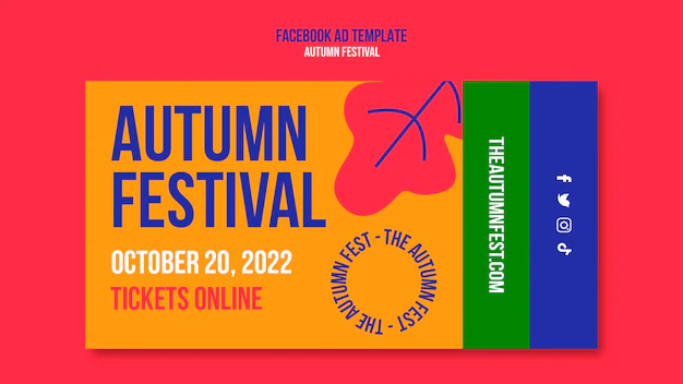 Free PSD | Flat design autumn festival template