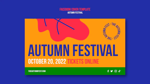 Free PSD | Flat design autumn festival template