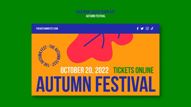 Free PSD | Flat design autumn festival template