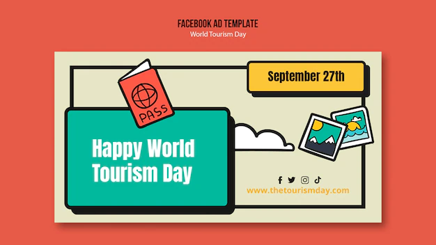 Free PSD | Flat design world tourism day template