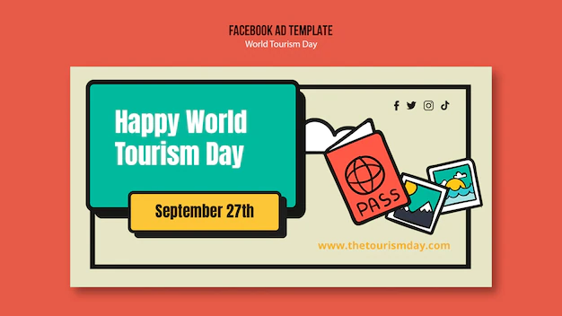 Free PSD | Flat design world tourism day template