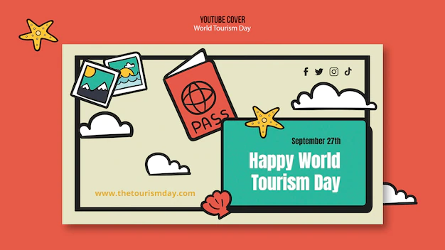 Free PSD | Flat design world tourism day template