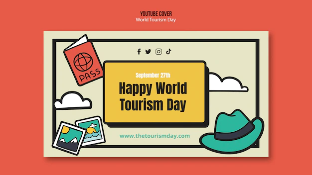 Free PSD | Flat design world tourism day template