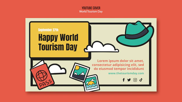 Free PSD | Flat design world tourism day template