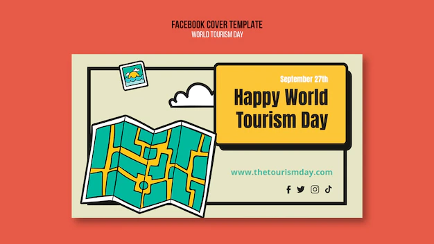 Free PSD | Flat design world tourism day template