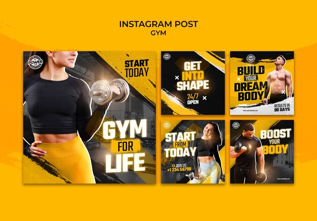 Free PSD | Flat design fitness and gym template