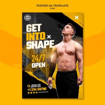 Free PSD | Flat design fitness and gym template