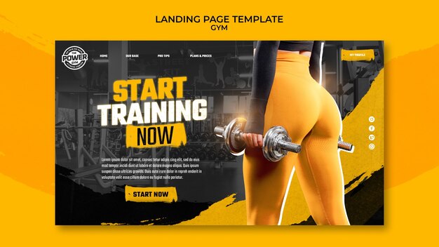 Free PSD | Flat design fitness and gym template