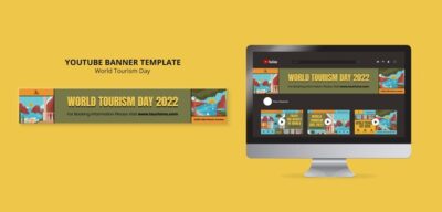 Free PSD | Flat design world tourism day template