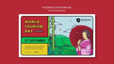 Free PSD | Flat design world tourism day template