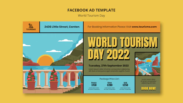 Free PSD | Flat design world tourism day template