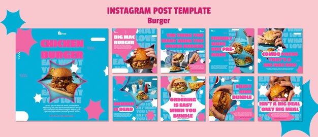 Free PSD | Flat design burger template