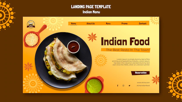 Free PSD | Flat design indian food template