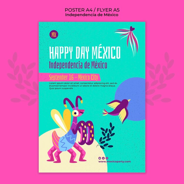 Free PSD | Mexican independence day design template