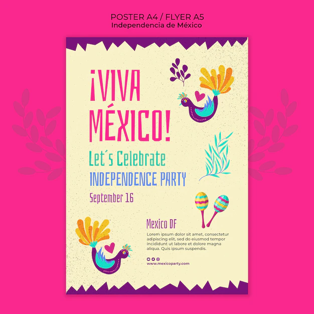 Free PSD | Mexican independence day design template