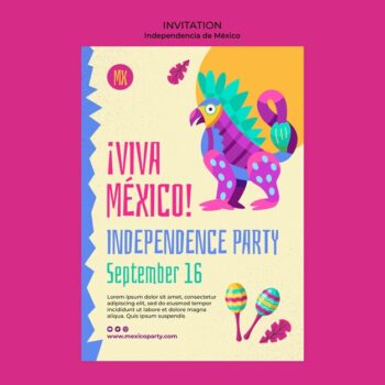 Free PSD | Mexican independence day design template