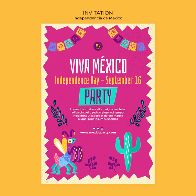 Free PSD | Mexican independence day design template