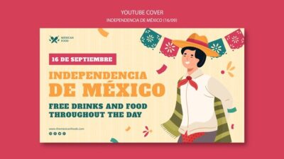 Free PSD | Mexican independence day design template