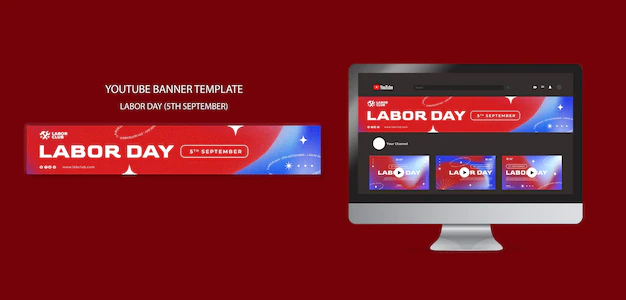 Free PSD | Gradient labor day design template