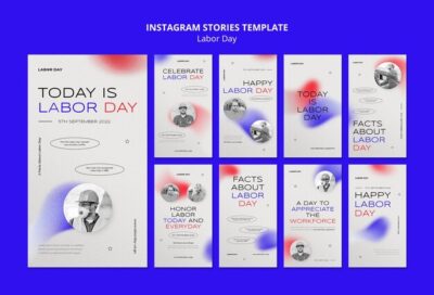 Free PSD | Gradient labor day design template