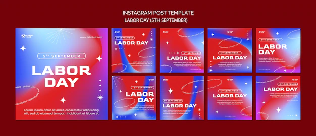 Free PSD | Gradient labor day design template