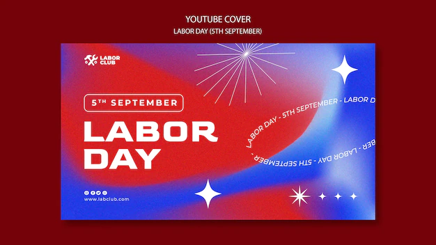 Free PSD | Gradient labor day design template